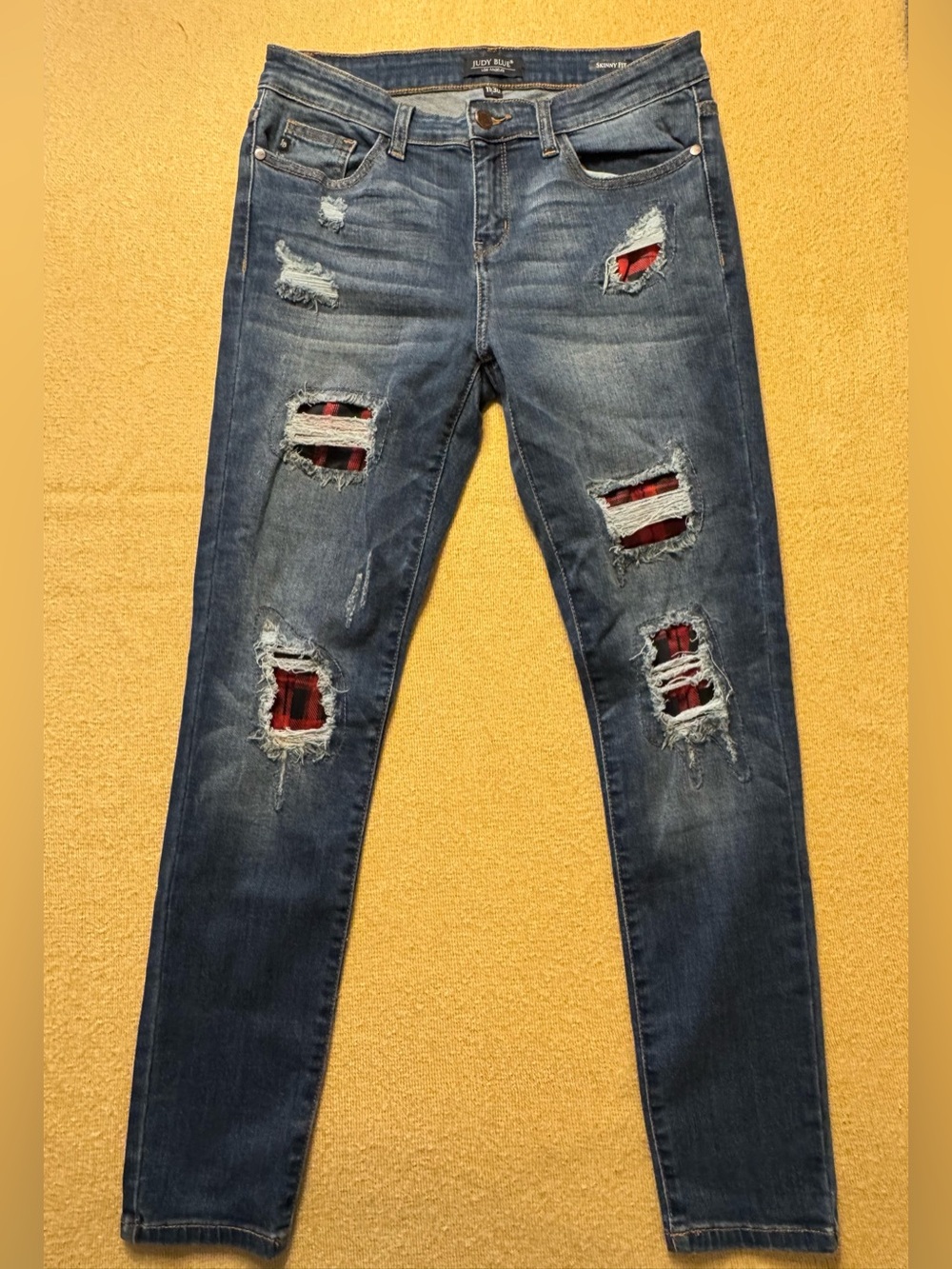 Judy Blue Dark Blue Denim Jeans with Gold Stitching